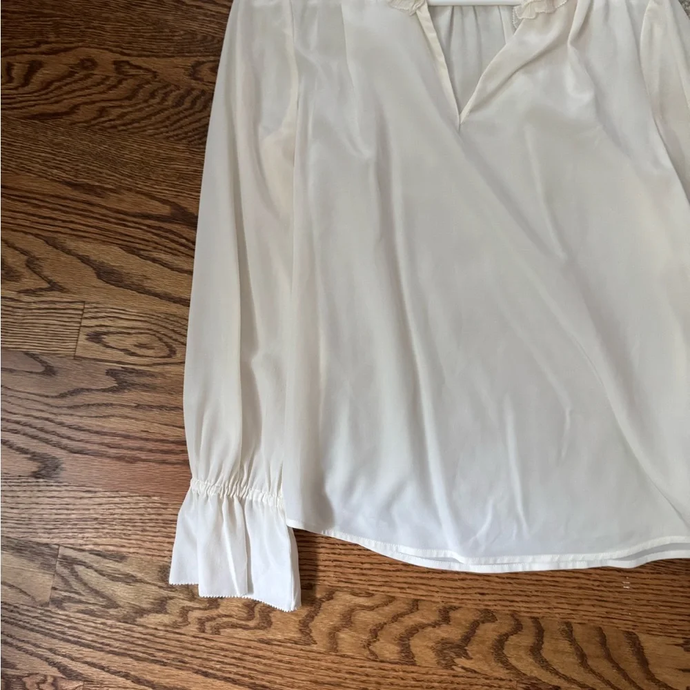 J. Crew Ruffleneck Top 365 Crepe Sz. 6 - Picture 4 of 10
